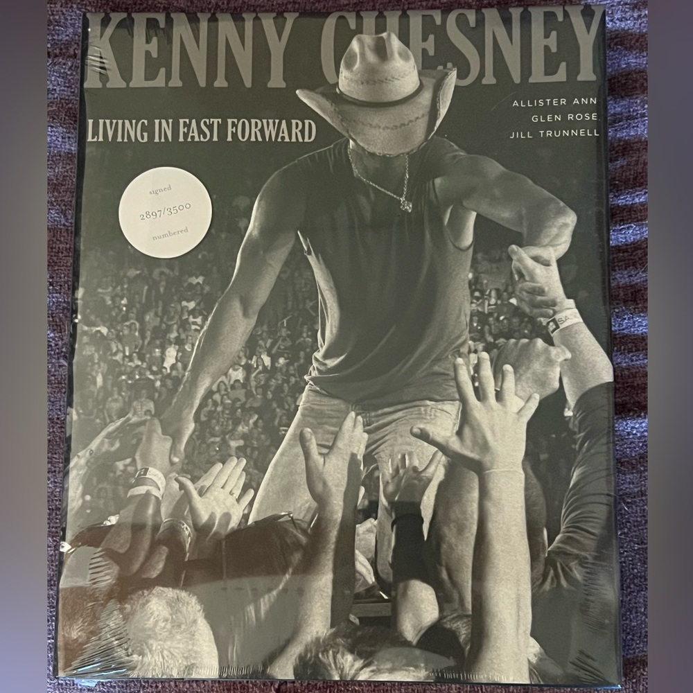 Ltd. Ed. signed, sealed, & #’d Kenny Chesney Living in Fast Forward coffee book